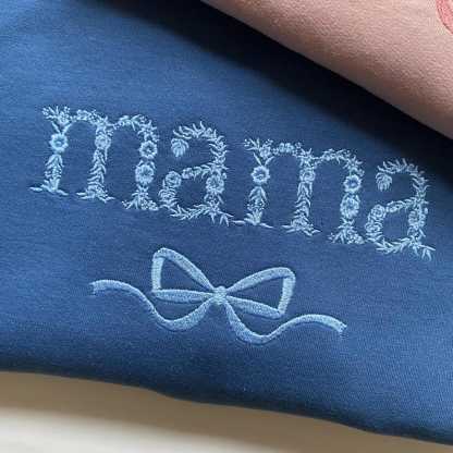 Custom Embroidered Bow Sweatshirt For New Mom