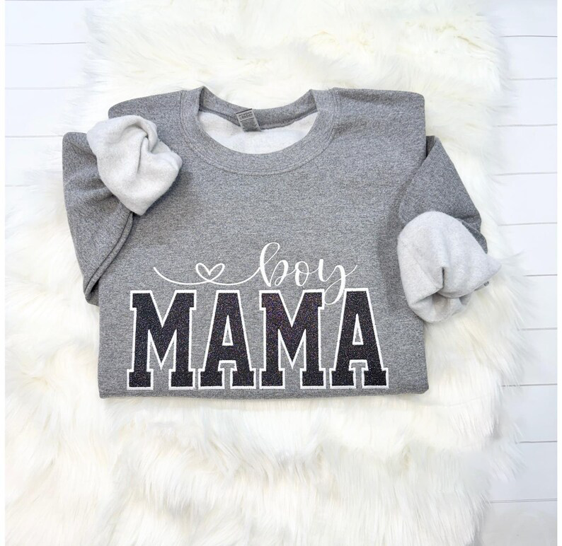 Custom Embroidered Boy Mom Sweatershirt, New Mom Mothers Day