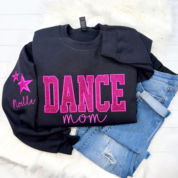 Personalized Embroidered Dance Mom Sweatshirt, Dance Mom Star Shirt
