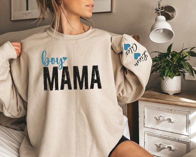Custom Boy Mom Girl Mom Sweatshirt Mom Birthday Gift