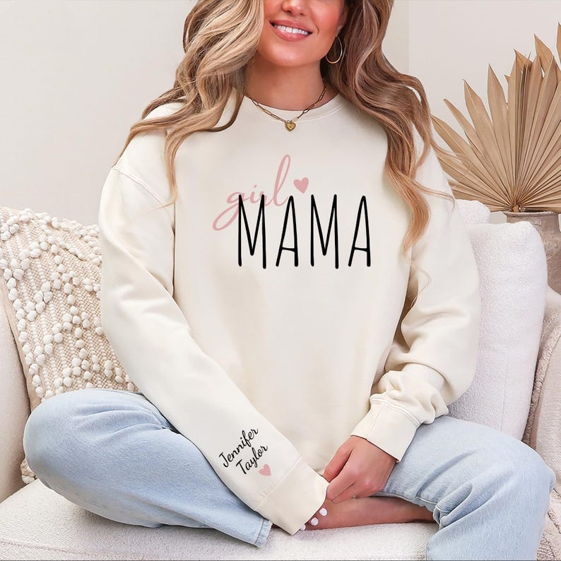Personalized Boy Mama Girl Mama Sweatshirt With Kid Names