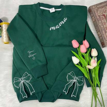 Custom Bow Sweatshirt For Mom Custom Kids Names Mother's Day gift