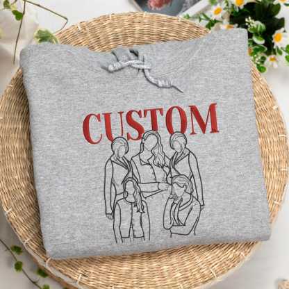 Custom Bootleg Embroidered Sweatshirt Portrait From Photo