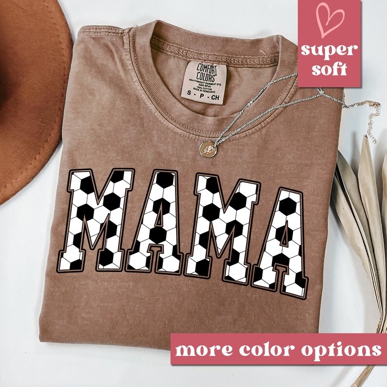 Custom Comfort Colors Cute Soccer Mama Shirt, Mothers day Gift For Soccer Mom
