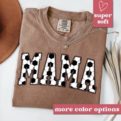Custom Comfort Colors Cute Soccer Mama Shirt, Mothers day Gift For Soccer Mom