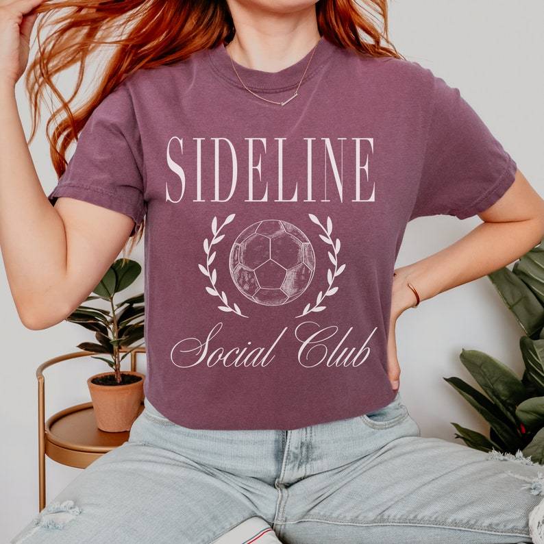Custom Comfort Colors Sideline Social Club T-shirt, Soccer Mom Gift