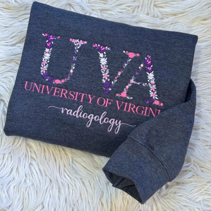 College Floral Letter Embroidered Sweatshirt | Embroidery Sorority Gift Greek Letter Sweatshirt