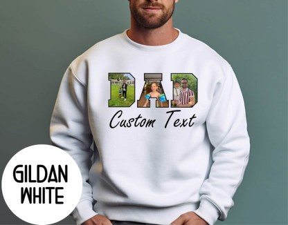 Custom Best Dad With Kids Photo Ever Sweatshirt, Father's Day Gift For Dad