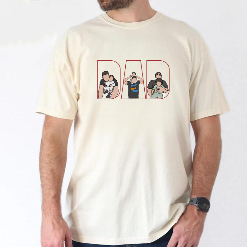 Personalized Dad Portrait Sweatshirt, Custom Photo Sweatshirt Gift For Dad, Fathers Day Gift