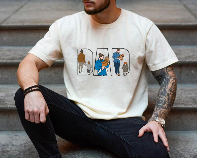 Personalized Dad Portrait Sweatshirt, Custom Photo Sweatshirt Gift For Dad, Fathers Day Gift