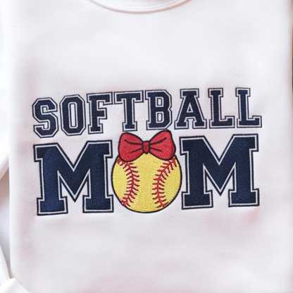 Custom Name Embroidery Softball Mom Sweatshirt