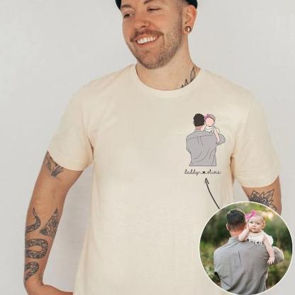 Custom Portrait From Photo Dad Shirt, Portrait Illustration, Fathers Day Gift
