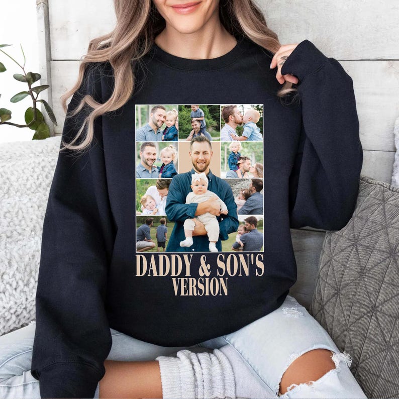 Personalized Daddy And Son Photo Shirt,First Fathers Day Gift