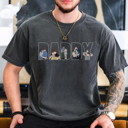 Custom Hand Painted Color Silhouette Sweatshirt Father's Day Gift, Gift For Dad, Grandpa