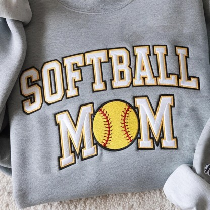 Custom Embroidery Softball Sweatshirt Sport Gift For Mom