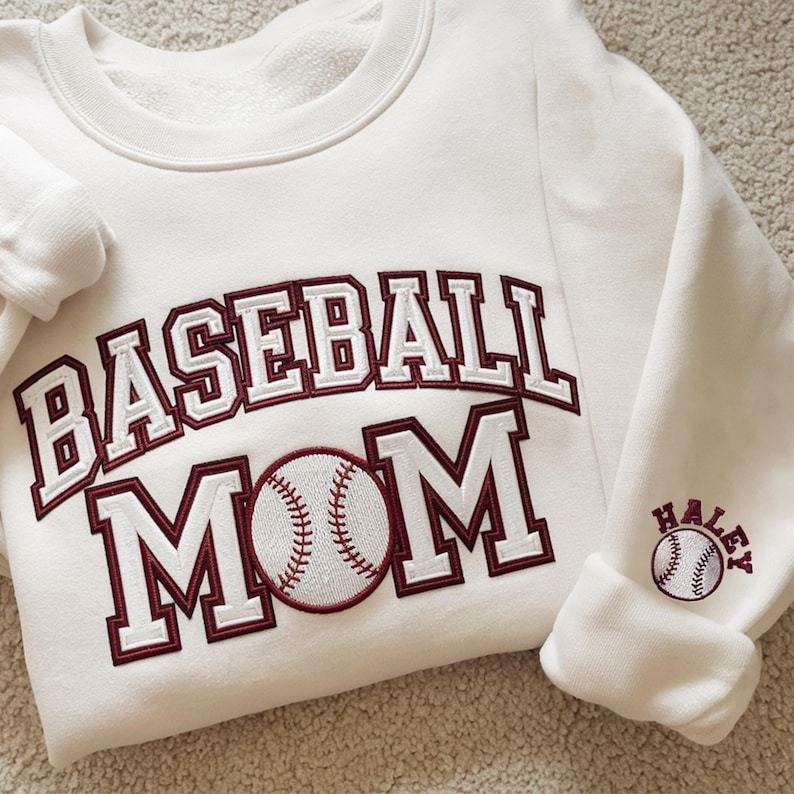 Embroidery Baseball Sweatshirt with Name Sweatshirt