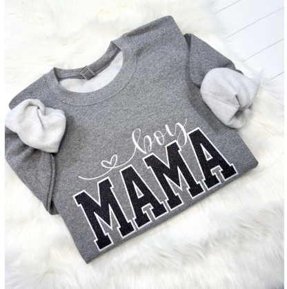 Custom Embroidered Boy Mom Sweatershirt, New Mom Mothers Day
