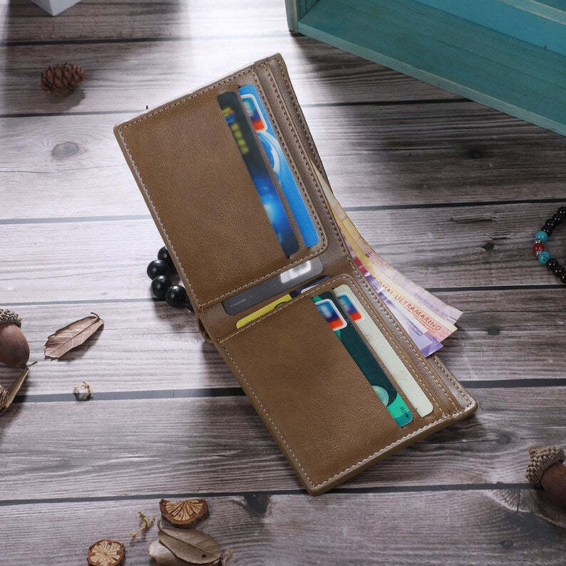 Papa Wallet Fist to Fist - PU Leather Wallet -Dad and Kids Name Wallet