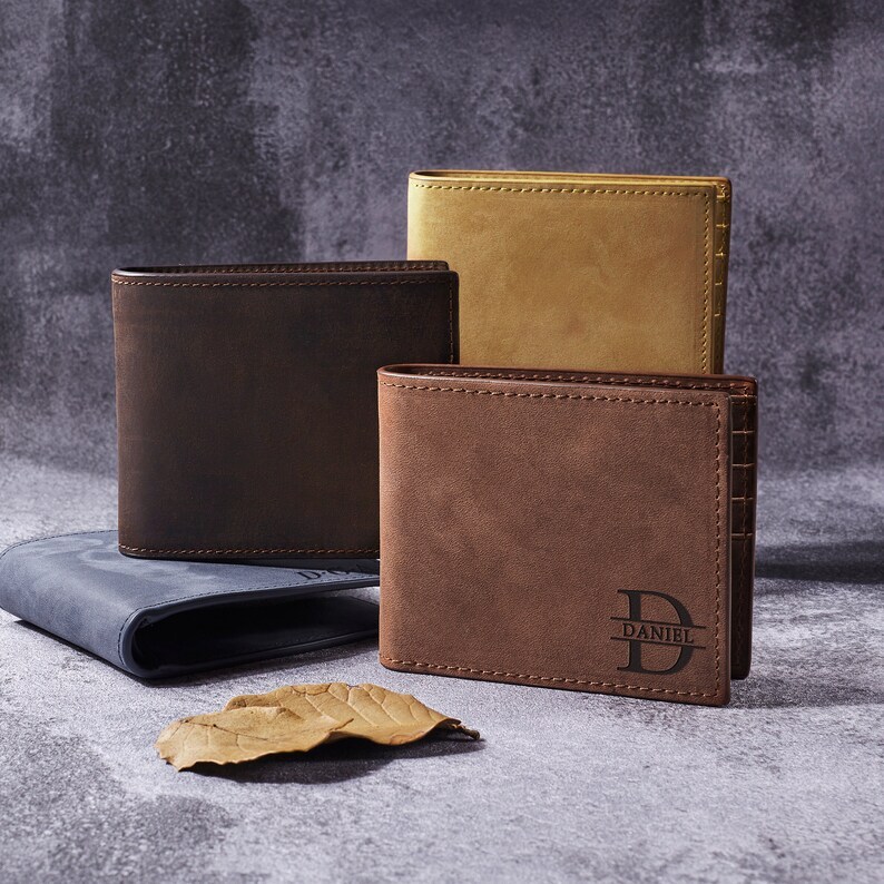 Engraved Wallet For Dad, Personalized Leather Wallet, Gift for Father