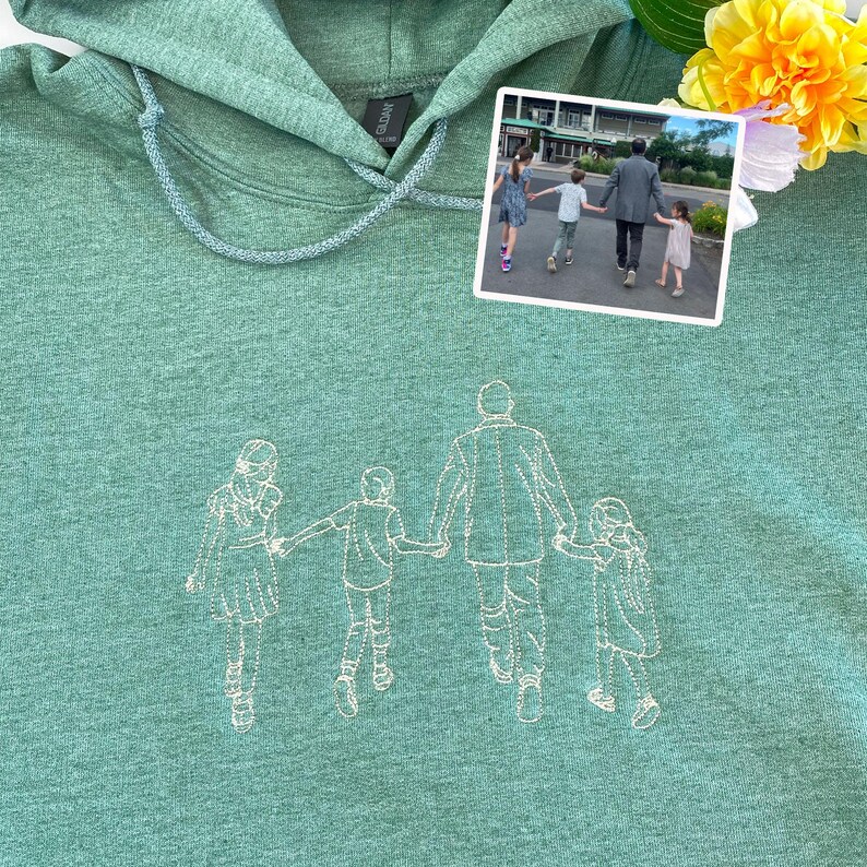 Dad Photo Hoodie - Custom Embroidered Portrait From Photo Sweatshirt