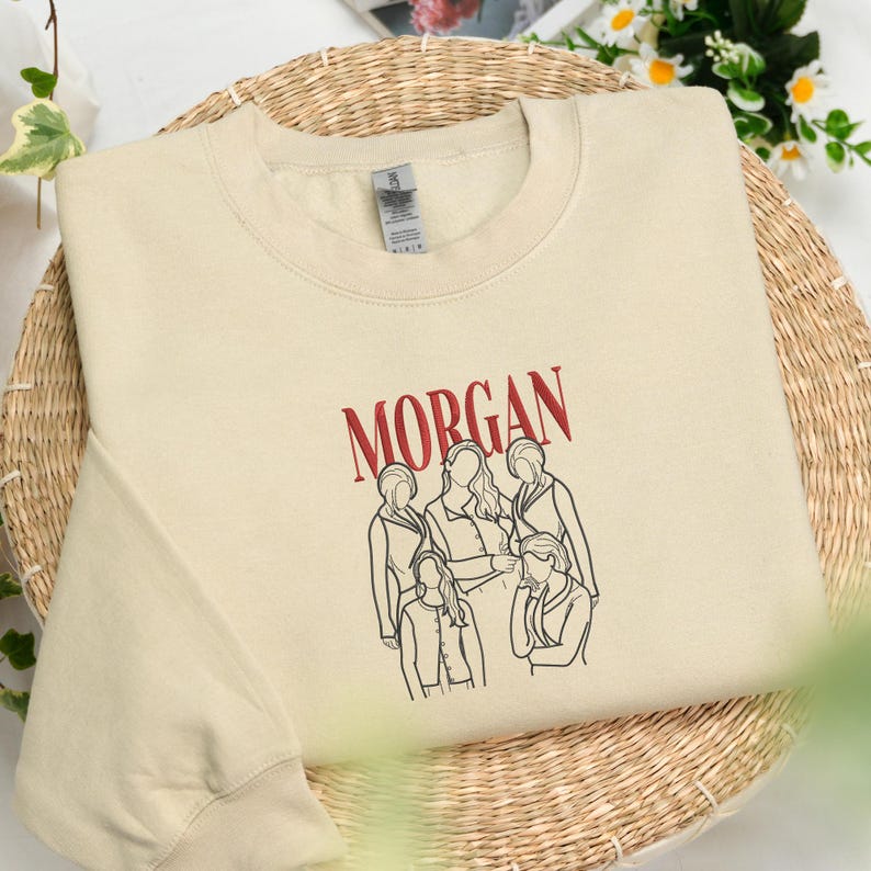 Custom Bootleg Embroidered Sweatshirt Portrait From Photo