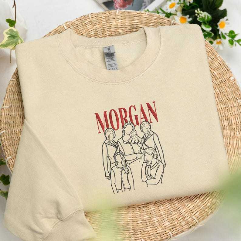 Custom Bootleg Embroidered Sweatshirt Portrait From Photo