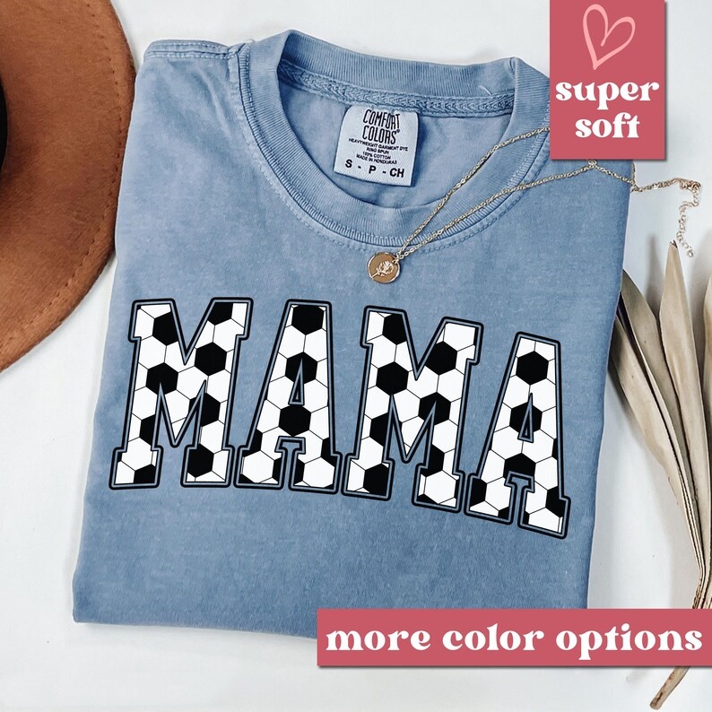 Custom Comfort Colors Cute Soccer Mama Shirt, Mothers day Gift For Soccer Mom