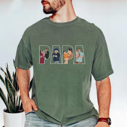 Custom Hand Painted Color Silhouette Sweatshirt Father's Day Gift, Gift For Dad, Grandpa