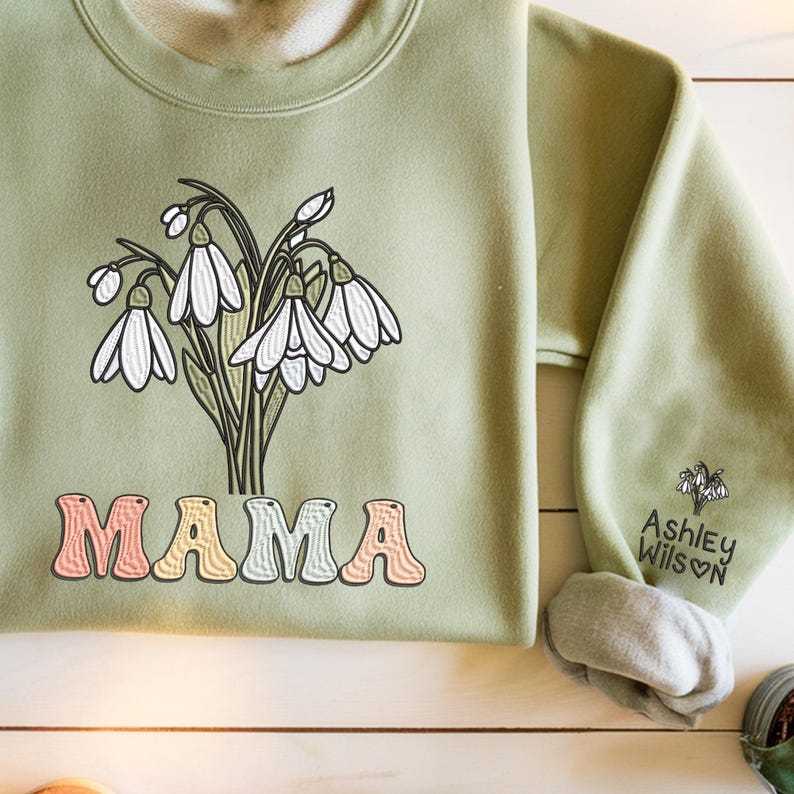 Custom Birth Month Flower Sweatshirt, Gift for Mom, Grandma