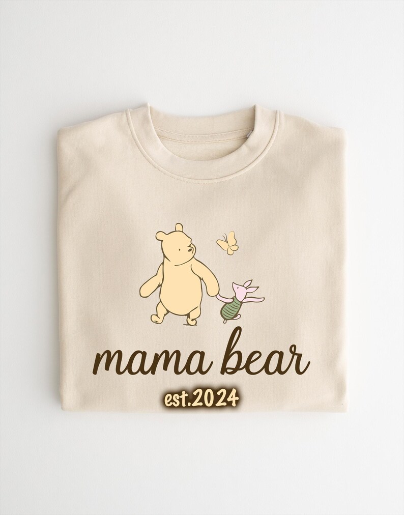 Personalised Matching Mama Bear Sweatshirt, Baby Bear Sweatshirt, Classic Winnie
