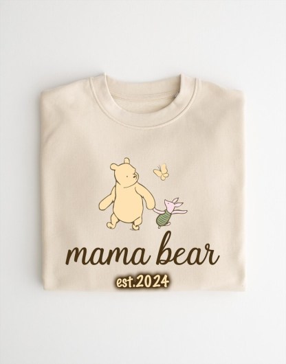 Personalised Matching Mama Bear Sweatshirt, Baby Bear Sweatshirt, Classic Winnie