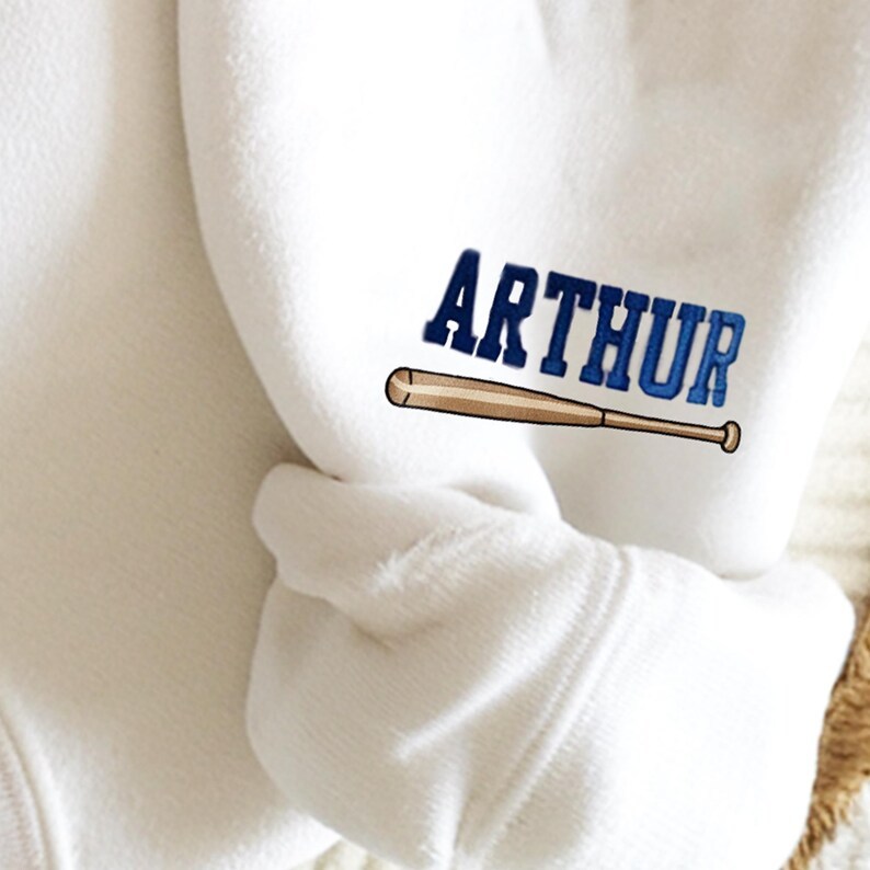 Custom Embroidery Mom Baseball Name Sweatshirt