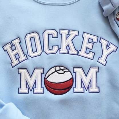 Custom Name Embroidery Hockey Mom Sweatshirt