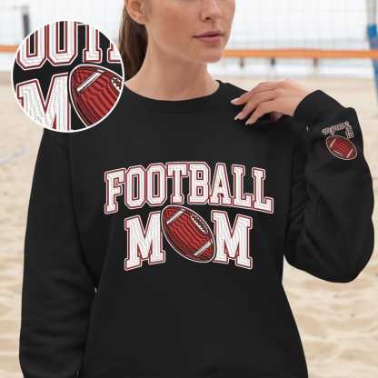 Custom Name Embroidery Football Mom Sweatshirt