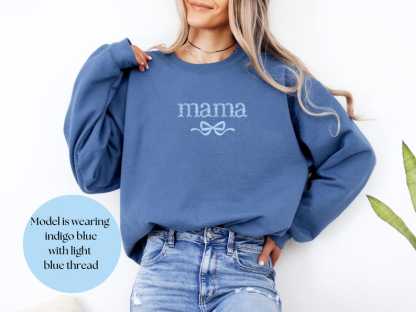 Custom Embroidered Bow Sweatshirt For New Mom