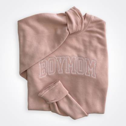 Custom Boymom Embroidered Dyed Crew Sweatshirt