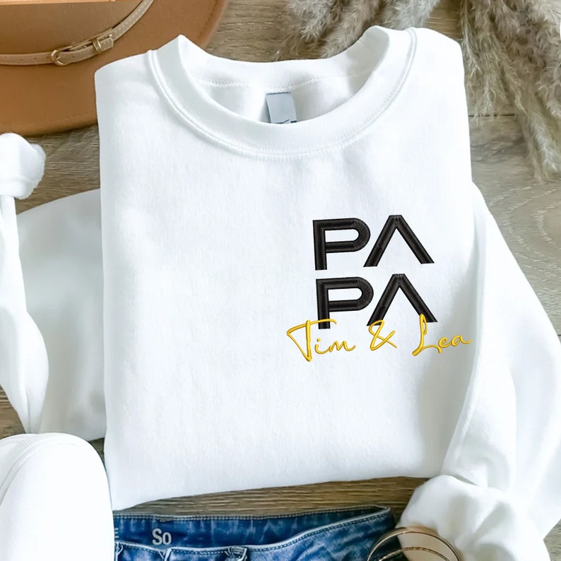 Customized Embroidered Papa Sweatshirt