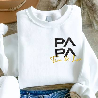 Customized Embroidered Papa Sweatshirt