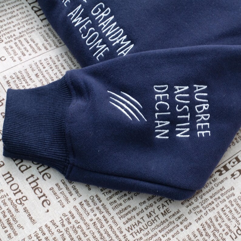 Custom Grandma Dinosaur Gigisaurus Embroidered Sweatshirt