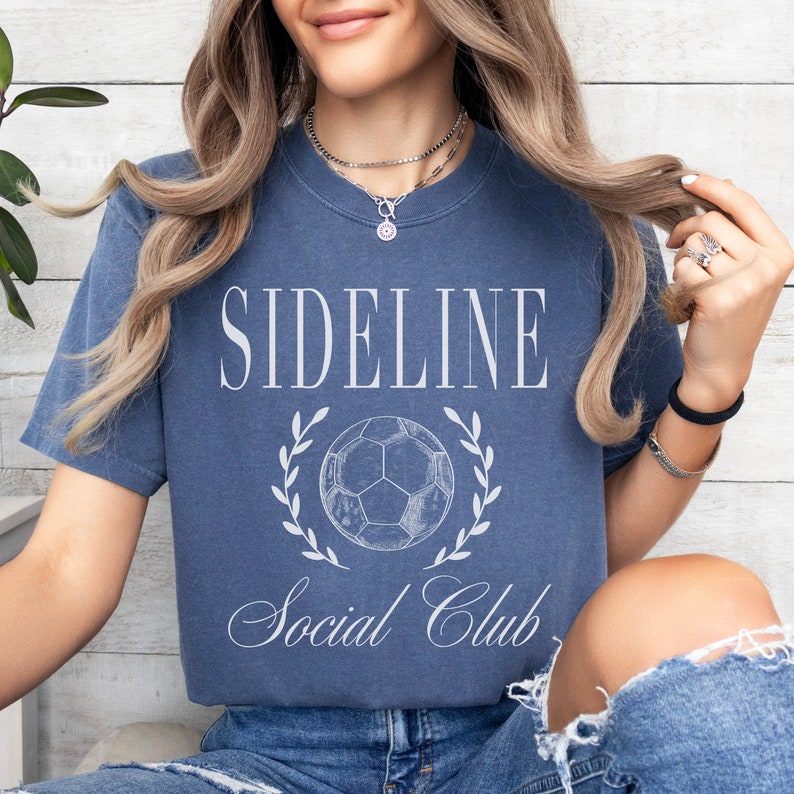Custom Comfort Colors Sideline Social Club T-shirt, Soccer Mom Gift