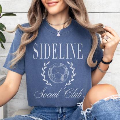 Custom Comfort Colors Sideline Social Club T-shirt, Soccer Mom Gift