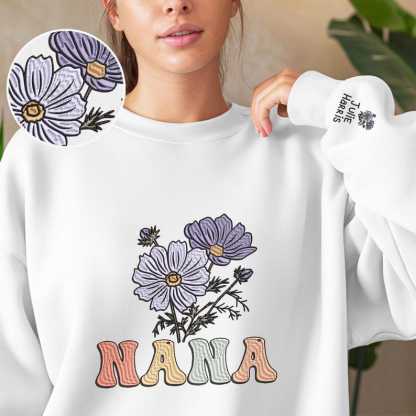 Custom Birth Month Flower Sweatshirt, Gift for Mom, Grandma