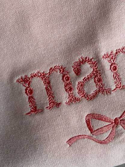 Custom Embroidered Bow Sweatshirt For New Mom