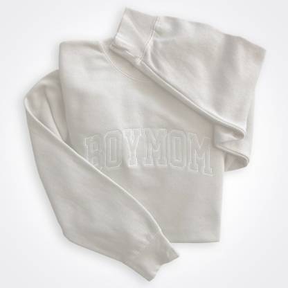 Custom Boymom Embroidered Dyed Crew Sweatshirt