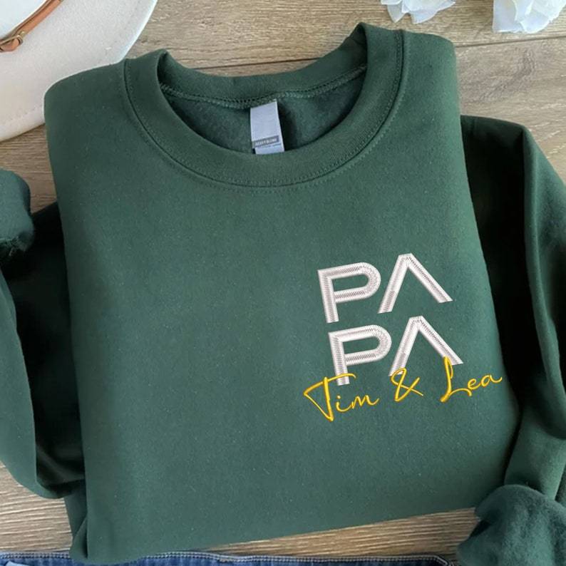Customized Embroidered Papa Sweatshirt