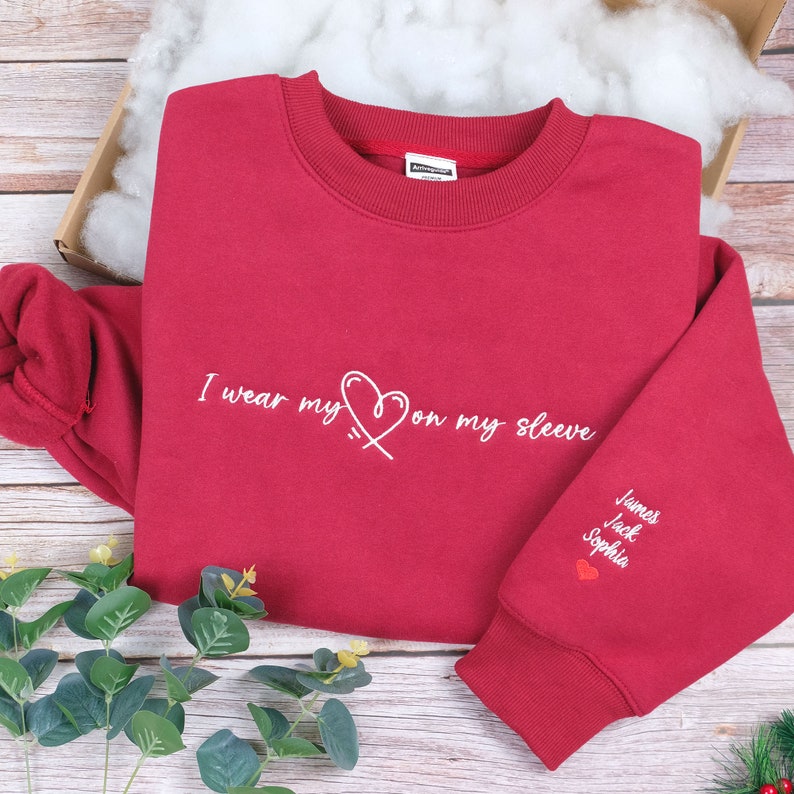 Custom I Wear My Heart On My Sleeve With Kids Names