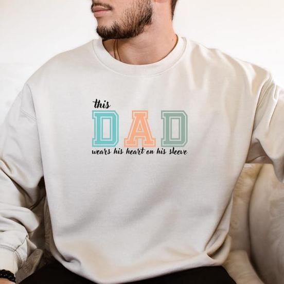 This Dad Wears Her Heart On Her Sleeve Custom Shirt As A Father's Day Gift For Dad!