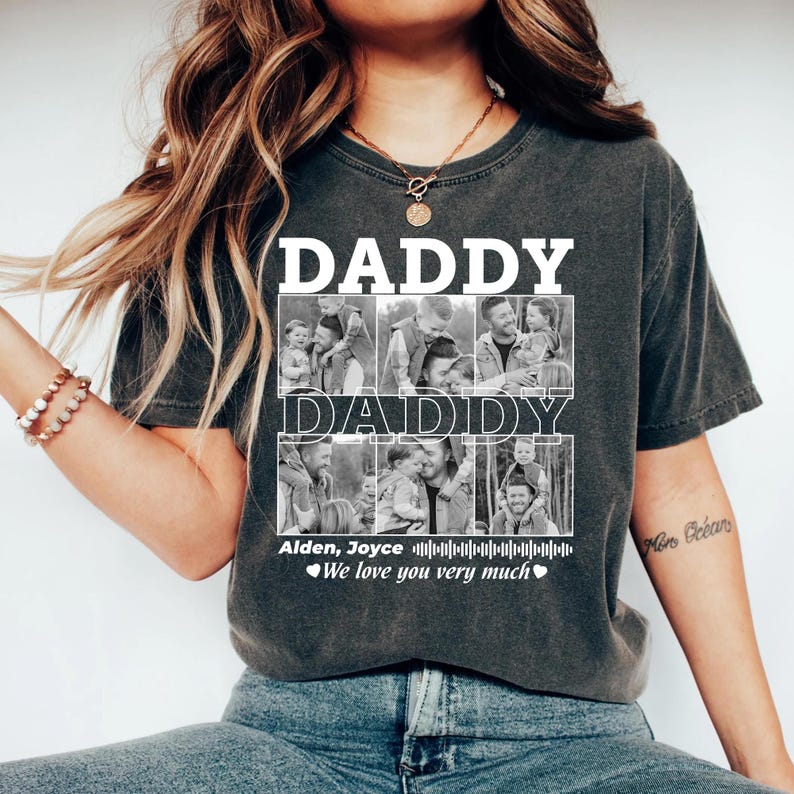 Custom Photo Vintage Dad T-shirt, Best Gift For Father's Day