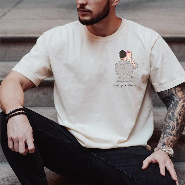 Custom Portrait From Photo Dad Shirt, Portrait Illustration, Fathers Day Gift