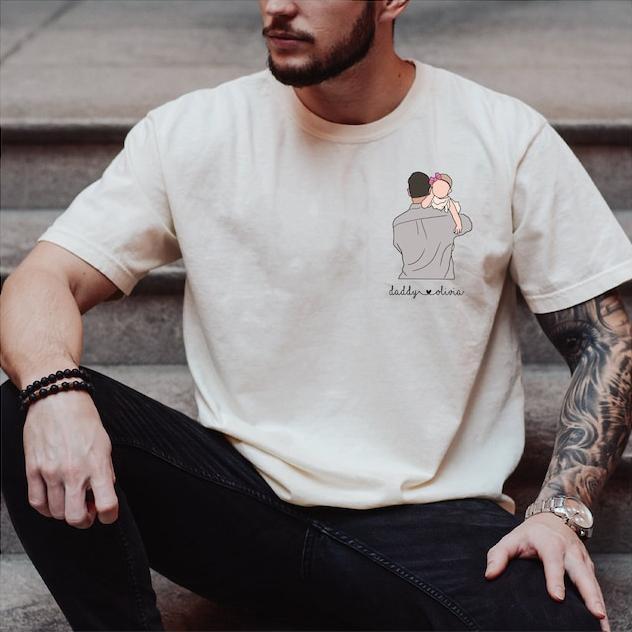 Custom Portrait From Photo Dad Shirt, Portrait Illustration, Fathers Day Gift